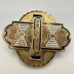 Repair Antique Victorian solid 12kt gold taille d'epargne brooch pendant